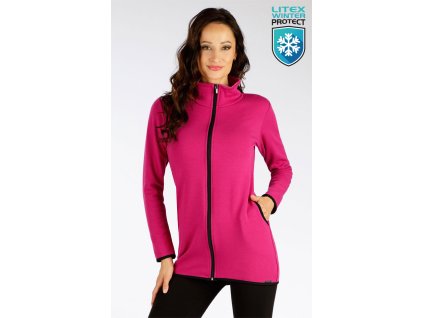 Zateplená mikina dámska dlhá, ružová