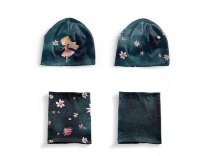 Čiapka a nákrčník ružová víla