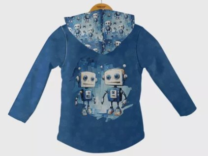 Chlapčenská softshellová bunda, modré roboty