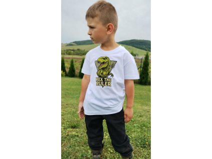 Detské tričko T-Rex biele