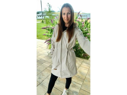 Dámska softshellová bunda s fleecom, béžová