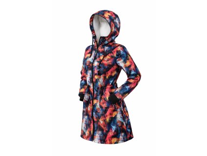 Dámska softshellová bunda s fleecom abstraktný vzor
