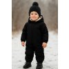 Detský zimný softshellový overal s barančekom, čierny