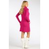 Dámske zateplené šaty mikinové s dlhým rukávom, ružové