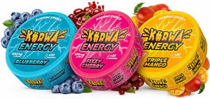 Parametry kofeinových sáčků Kurwa Energy 3 varianty