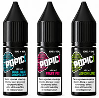 Parametry e-liquidů POPIC! Salt 10 ml, 10 a 20 mg/ml