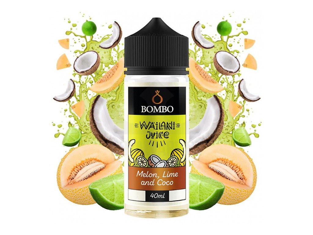 Bombo - Wailani Juice - S&V - Melon Lime and Coco (Cukrový meloun, limetka a kokos) - 40ml, produktový obrázek.