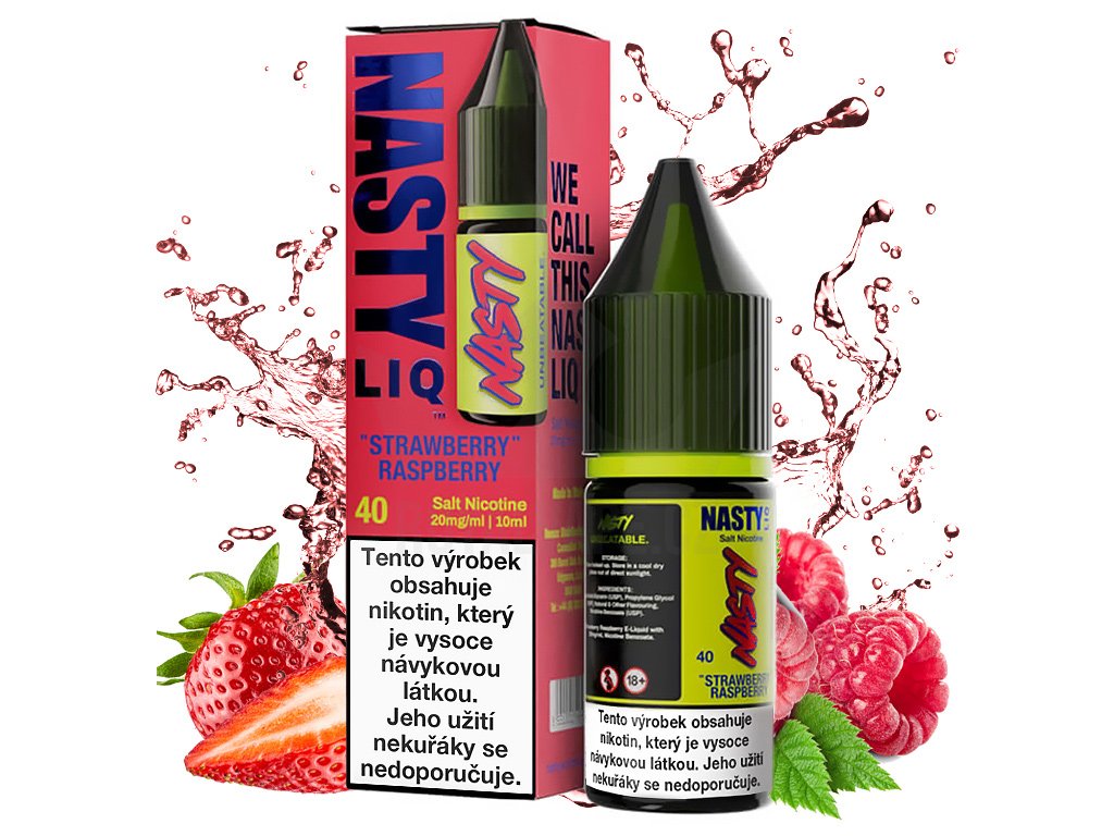 Nasty LIQ - Salte e-liquid - Strawberry Raspberry - 10ml - 20mg, produktový obrázek.