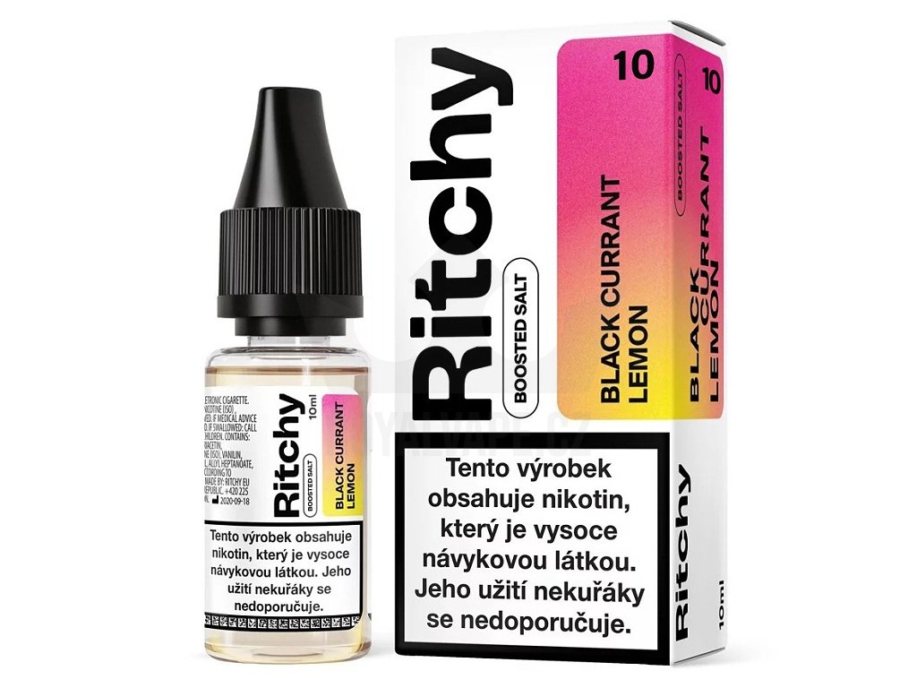 Ritchy - Salt e-liquid - Black Currant Lemon - 10ml - 10mg, produktový obrázek.
