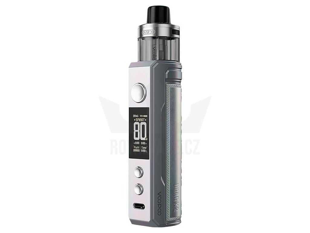 VooPoo Drag X2 - Pod Kit - 80W - Colorful Silver, produktový obrázek.