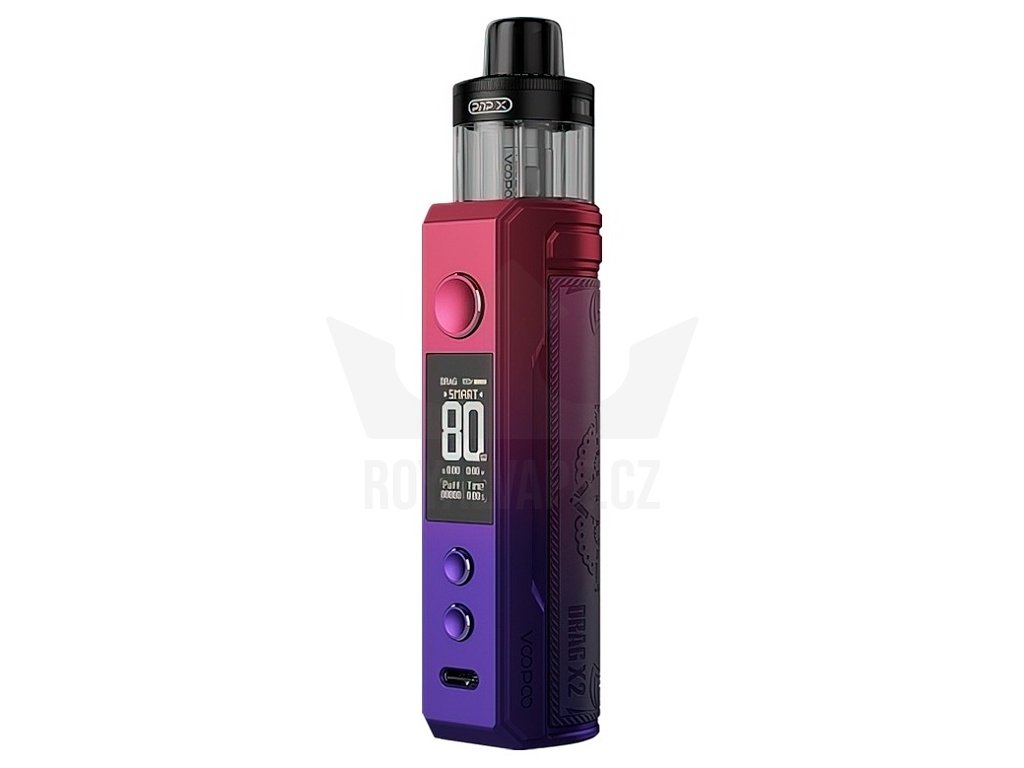 VooPoo Drag X2 - Pod Kit - 80W - Modern Red, produktový obrázek.