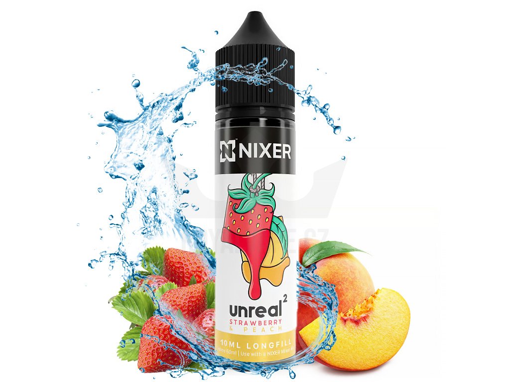 Nixer Unreal 2 - S&V - Strawberry & Peach - 10ml, produktový obrázek.