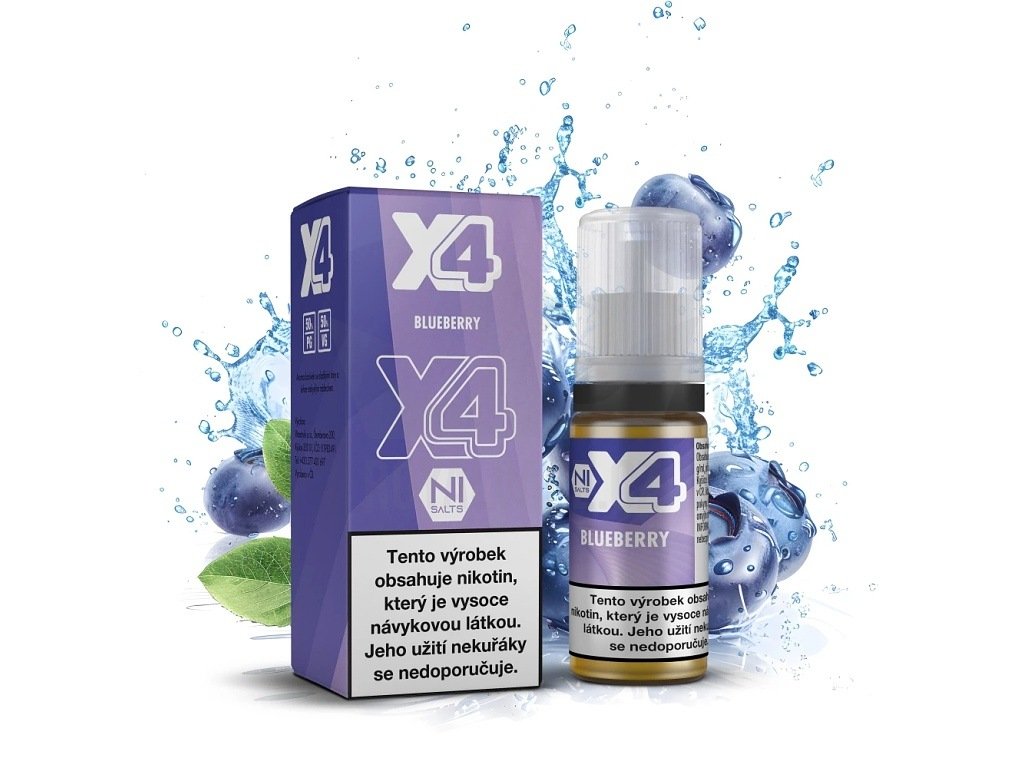 X4 Bar Juice Salt - E-liquid - Blueberry - 10mg, produktový obrázek.