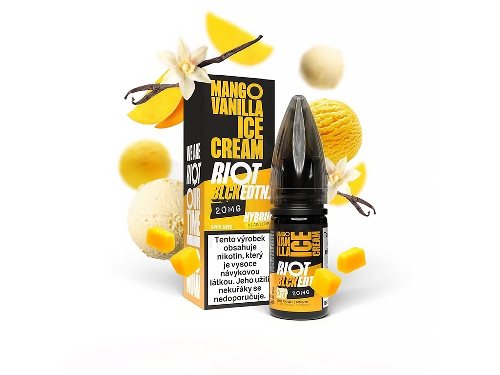 Riot SALT Hybrid - Mango Vanilla ICE Cream - 20mg, produktový obrázek.