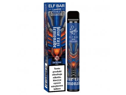 Elf Bar 600 Lux Edition - 20mg - Blue Razz Lemonade (Chladivá borůvkovo-malinová limonáda), produktový obrázek.