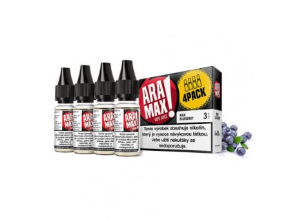 E-liquid Aramax 4x10ml / 3mg: Borůvka (Max Blueberry)