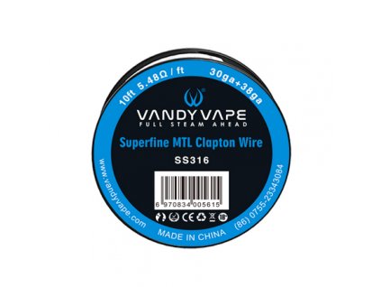 SS316L Superfine MTL Clapton - odporový drát 30GA + 38GA - Vandy Vape (3m)