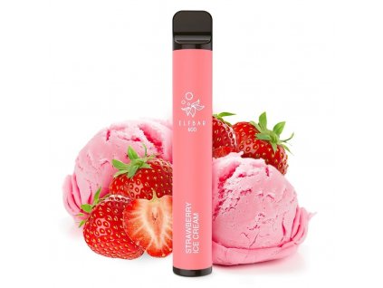 Elf Bar 600 - 20mg - Strawberry ICE Cream (Jahodová zmrzlina), produktový obrázek.
