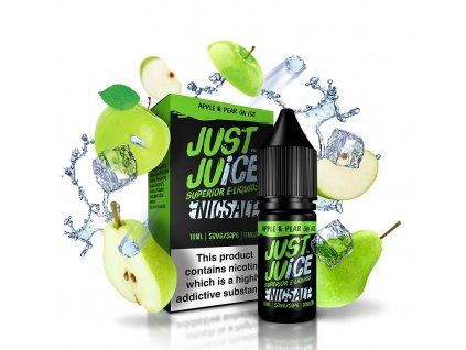 Just Juice Salt - E-liquid - Apple & Pear On ICE (Ledové jablko a hruška) - 11mg, produktový obrázek.