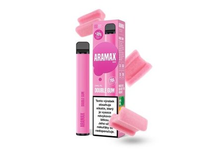 Aramax Bar 700 Disposable Pod (Double Gum) intenzita nikotinu 20mg tabáková nálepka Kolek Q