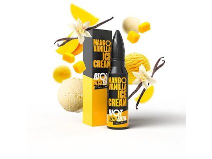 Příchuť Riot Squad BLCK EDTN S&V: Mango Vanilla Ice Cream (Mango s vanilkovou zmrzlinou) objem 10ml tabáková nálepka Kolek Q