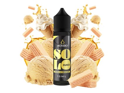 Příchuť Bombo Solo Juice S&V: Vanilla Biscuit (Vanilková sušenka) objem 15ml tabáková nálepka Kolek Q