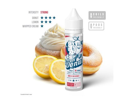 Příchuť Adam's Vape American Series S&V: Lemon Donut objem 10ml tabáková nálepka Kolek R