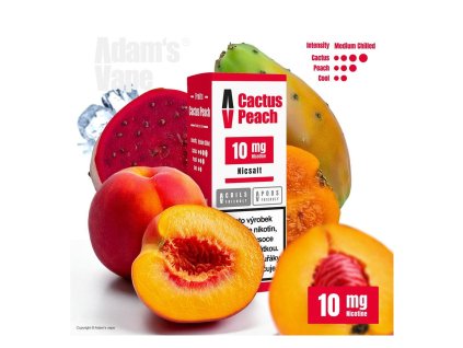 Adam's Vape SALTS Cactus Peach (Osvěžující kaktus s broskví) 10ml 10mg