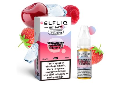 Elfliq Salt Strawberry Raspberry Cherry Ice (Chladivá jahoda s malinou a třešní) 10ml intenzita nikotinu 10mg kolek R