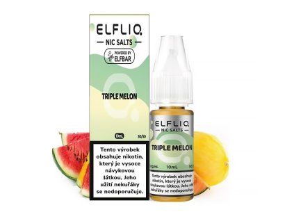 Elf Bar Elfliq - Salt e-liquid - Triple Melon - 10ml - 10mg, produktový obrázek.