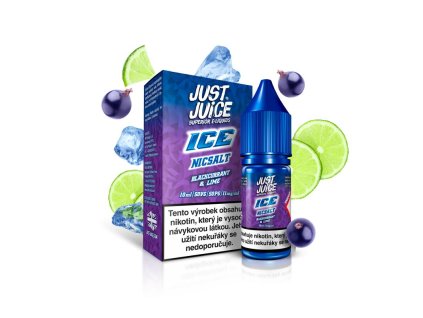 Just Juice Salt ICE Blackcurrant & Lime (Ledový černý rybíz & limetka) 10ml 11mg