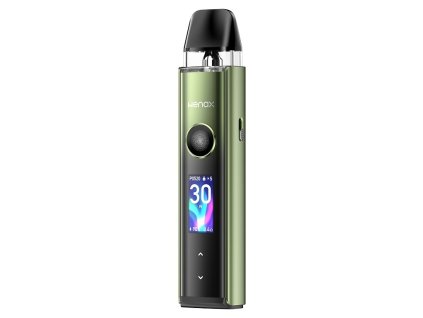 GeekVape Wenax Q Pro Pod Kit Aurora Green, pokročilá elektronická cigareta s haptickou odezvou a 30W výkonem.