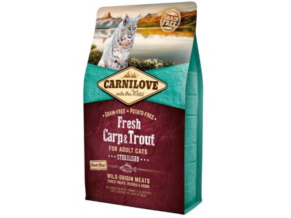 5229 carnilove cat fresh carp trout sterilized 2kg