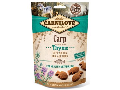 5259 carnilove dog semi moist snack carp thyme 200g