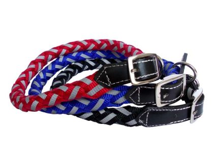 1065 obojek nylon spletany reflexni s kuzi 15mm x 65cm