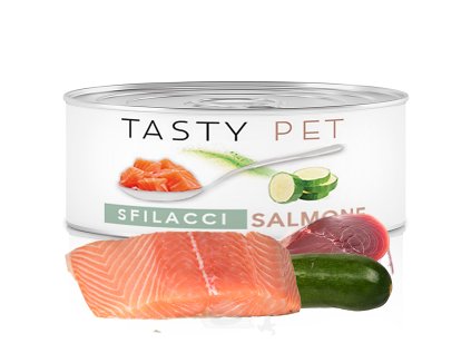 konzerva pro kočky s kousky lososa