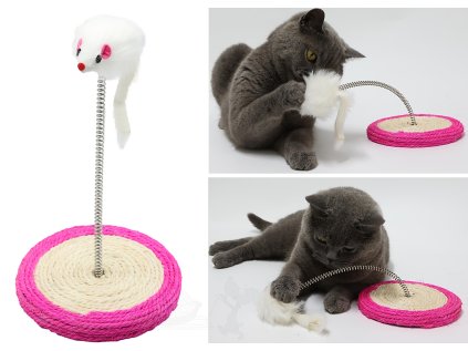hračka pro kočky-Myš na pružině