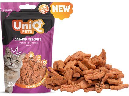 křupavé sušenky pro kočky s lososem 50g