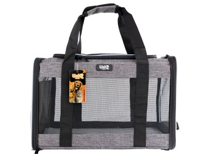 přepravní taška pro psa šedá a hnědá