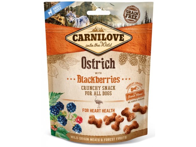 Carnilove Dog Crunchy Snack Ostrich & Blackberries 200g 3+1 ZDARMA