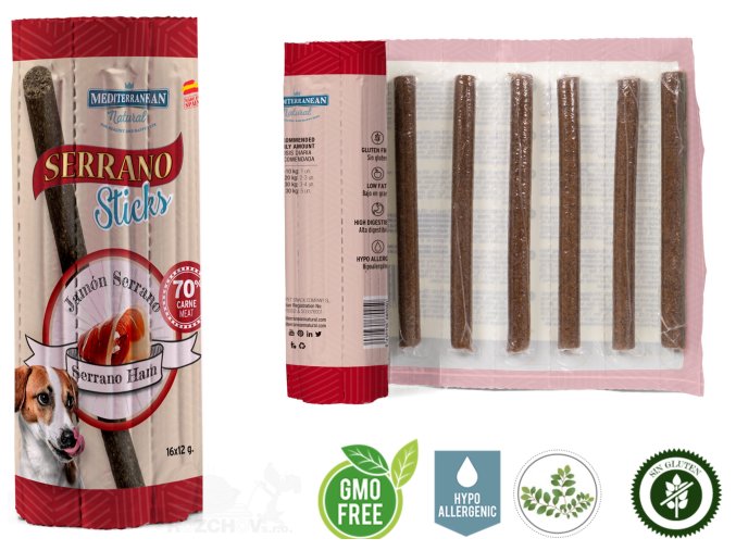 Serrano Dog Sticks Ham, tyčinka 16 x 12 g