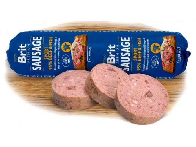 Brit sausage beef & fish Sport formula 800g