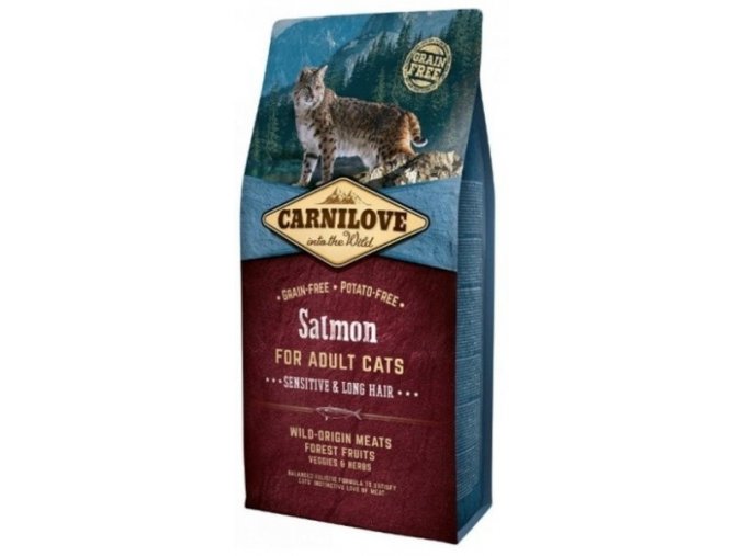 Carnilove CAT Salmon for Adult Cats - Sensitive & Long Hair 6kg