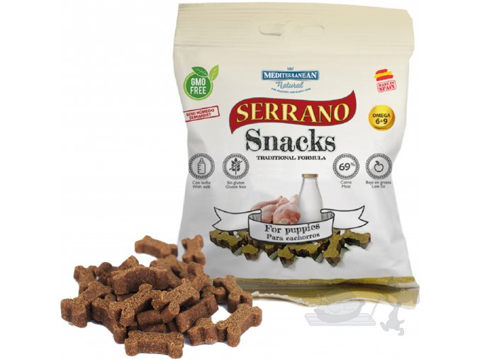 Serrano Snacks Mediterranean Natural for puppies cachorros bolsita