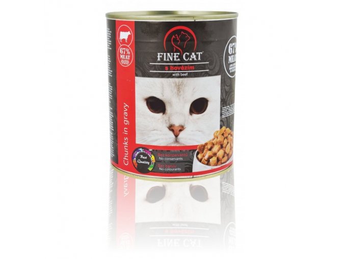 Fine Cat konzerva pro kočky s hovězím 830g