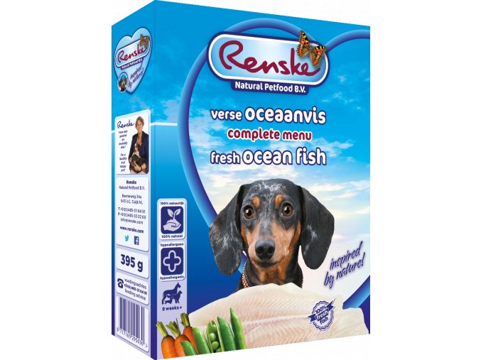 renske fresh menu dog 395g adult morska bila ryba