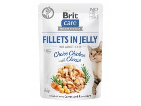 Brit Care Cat Fillets in Jelly Choice Chicken with Cheese 85g