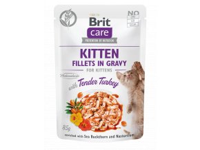 Brit Care Cat Kitten, Fillets in Gravy with Tender Turkey 85g