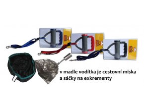 Vodítko nylon nastavitelné s cest. miskou a sáčky 25mm x 90-150cm