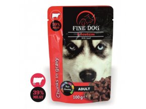 Fine Dog kapsička Adult hovězí v omáčce 100g